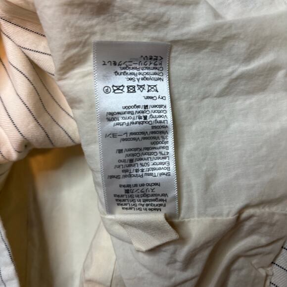 J.Crew Cutaway Pinstripe Linen Blend Vest Ivory Black NWT Size 6 - Picture 9 of 9